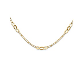 14K Yellow Gold Diamond-cut Paperclip Link 16-inch with 2-inch Ext. Necklace