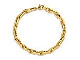 14K Yellow Gold Polished Fancy Long Cable Link Men's 8.25-inch Bracelet