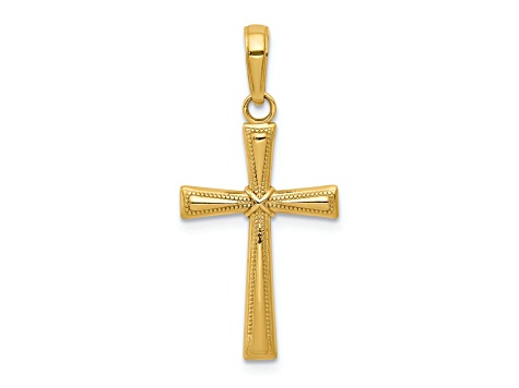 14k Yellow Gold Diamond-Cut X Cross Pendant