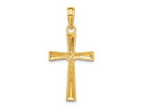 14k Yellow Gold Diamond-Cut X Cross Pendant