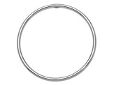 Rhodium Over 14k White Gold 3mm Polished Round Tube Slip-on Bangle