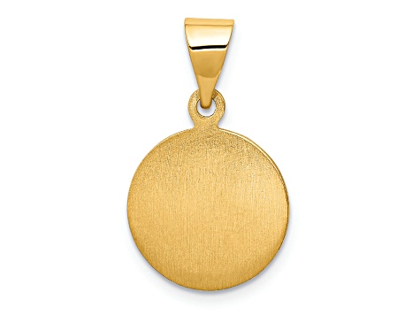 18K Yellow Gold Guardian Angel Medal Pendant