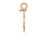 14k Yellow Gold 3D Polished Anchor Pendant