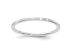 14K White Gold 1.2mm Flat Satin Stackable Expressions Band
