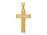 14K Yellow Gold Diamond-cut Cross Pendant