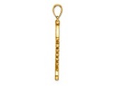 14k Yellow Gold Enamel 3D Fish Bone Charm