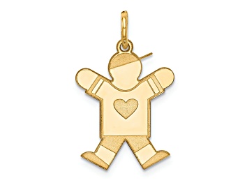 Picture of 14k Yellow Gold Satin Boy with Hat Kid Charm