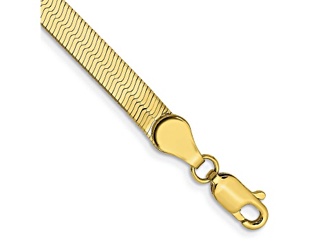 10k Yellow Gold 4mm Silky Herringbone Link Bracelet