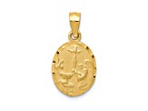 14K Yellow Gold Satin/Diamond-cut Baptism Pendant