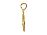 14K Yellow Gold Satin/Diamond-cut Baptism Pendant