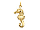 14k Yellow Gold Textured Seahorse Pendant