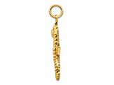 14k Yellow Gold Textured Seahorse Pendant