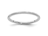 Rhodium over 10K White Gold 1.2mm Milgrain Stackable Expressions Band