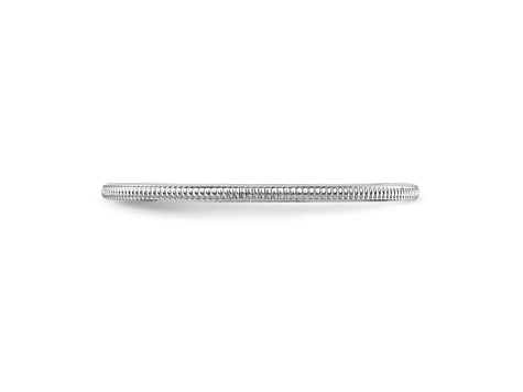 Rhodium over 10K White Gold 1.2mm Milgrain Stackable Expressions Band