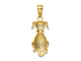 14K Yellow Gold Polished Sitting Dog Pendant