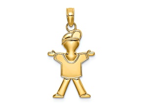 10K Yellow Gold Polished Full Body Boy Charm