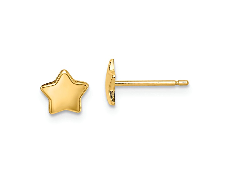 14k Yellow Gold Children's 6.3mm Star Stud Earrings