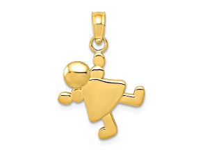 14k Yellow Gold Little Girl Charm