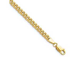 14k Yellow Gold 3.5mm Miami Cuban Link Bracelet, 7 Inches