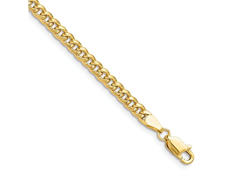 14k Yellow Gold 3.5mm Miami Cuban Link Bracelet, 9 Inches
