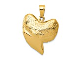 14k Yellow Gold Solid 3D Polished Shark Tooth Pendant