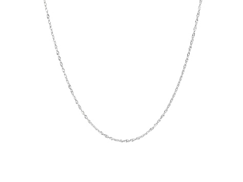 14K White Gold Singapore Link 18 Inch Necklace