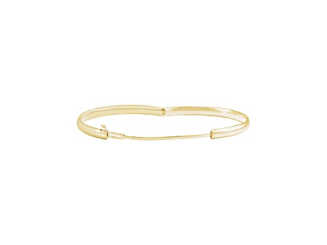 14K Yellow Gold Baby Bangle Bracelet with Snap Box Clasp, 5.5 Inches.