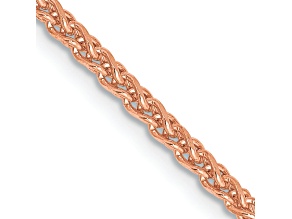 14k Rose Gold 2.1mm Solid Diamond-cut Spiga 22 Inch Chain