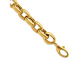 14K Yellow Gold 11.5mm Open Link Cable 8 inch Bracelet