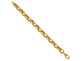 14K Yellow Gold 11.5mm Open Link Cable 8 inch Bracelet