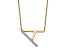 14k Yellow Gold and Rhodium Over 14k Yellow Gold Sideways Diamond Initial A Pendant 18 Inch Necklace