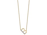 14k Yellow Gold and Rhodium Over 14k Yellow Gold Sideways Diamond Initial B Pendant 18 Inch Necklace