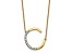 14k Yellow Gold and Rhodium Over 14k Yellow Gold Sideways Diamond Initial C Pendant 18 Inch Necklace