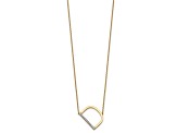 14k Yellow Gold and Rhodium Over 14k Yellow Gold Sideways Diamond Initial D Pendant 18 Inch Necklace