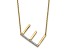 14k Yellow Gold and Rhodium Over 14k Yellow Gold Sideways Diamond Initial E Pendant 18 Inch Necklace