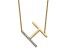 14k Yellow Gold and Rhodium Over 14k Yellow Gold Sideways Diamond Initial H Pendant 18 Inch Necklace