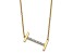 14k Yellow Gold and Rhodium Over 14k Yellow Gold Sideways Diamond Initial I Pendant 18 Inch Necklace
