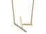 14k Yellow Gold and Rhodium Over 14k Yellow Gold Sideways Diamond Initial K Pendant 18 Inch Necklace