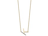 14k Yellow Gold and Rhodium Over 14k Yellow Gold Sideways Diamond Initial K Pendant 18 Inch Necklace