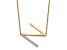 14k Yellow Gold and Rhodium Over 14k Yellow Gold Sideways Diamond Initial N Pendant 18 Inch Necklace