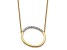 14k Yellow Gold and Rhodium Over 14k Yellow Gold Sideways Diamond Initial O Pendant 18 Inch Necklace