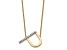 14k Yellow Gold and Rhodium Over 14k Yellow Gold Sideways Diamond Initial P Pendant 18 Inch Necklace