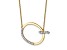 14k Yellow Gold and Rhodium Over 14k Yellow Gold Sideways Diamond Initial Q Pendant 18 Inch Necklace