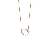 14k Yellow Gold and Rhodium Over 14k Yellow Gold Sideways Diamond Initial Q Pendant 18 Inch Necklace