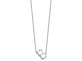 Rhodium Over 14k White Gold Sideways Diamond Initial B Pendant Cable Link 18 Inch Necklace