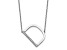 Rhodium Over 14k White Gold Sideways Diamond Initial D Pendant Cable Link 18 Inch Necklace