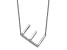 Rhodium Over 14k White Gold Sideways Diamond Initial E Pendant Cable Link 18 Inch Necklace