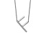 Rhodium Over 14k White Gold Sideways Diamond Initial F Pendant Cable Link 18 Inch Necklace