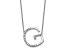 Rhodium Over 14k White Gold Sideways Diamond Initial G Pendant Cable Link 18 Inch Necklace