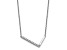 Rhodium Over 14k White Gold Sideways Diamond Initial L Pendant Cable Link 18 Inch Necklace